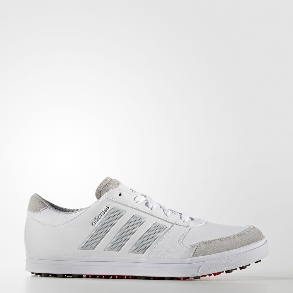 Adidas Adicross Gripmore 2.0 - παπουτσια γκολφ ανδρικα - Ασπρα/Μαυρα/Κοκκινα,Μέγεθος: EU 36 – 54 2/3